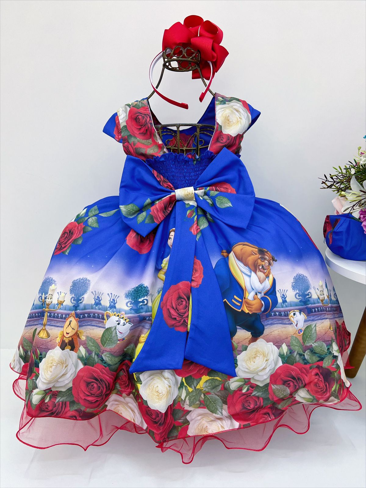 Vestido Infantil Cinderela Azul Cinto Pérolas Luxo Princesas - Rosa  Charmosa Atacado