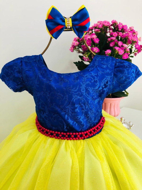 Vestido Infantil Azul Bebê Princesa Festa Luxo Aniversário - Rosa Charmosa  Atacado