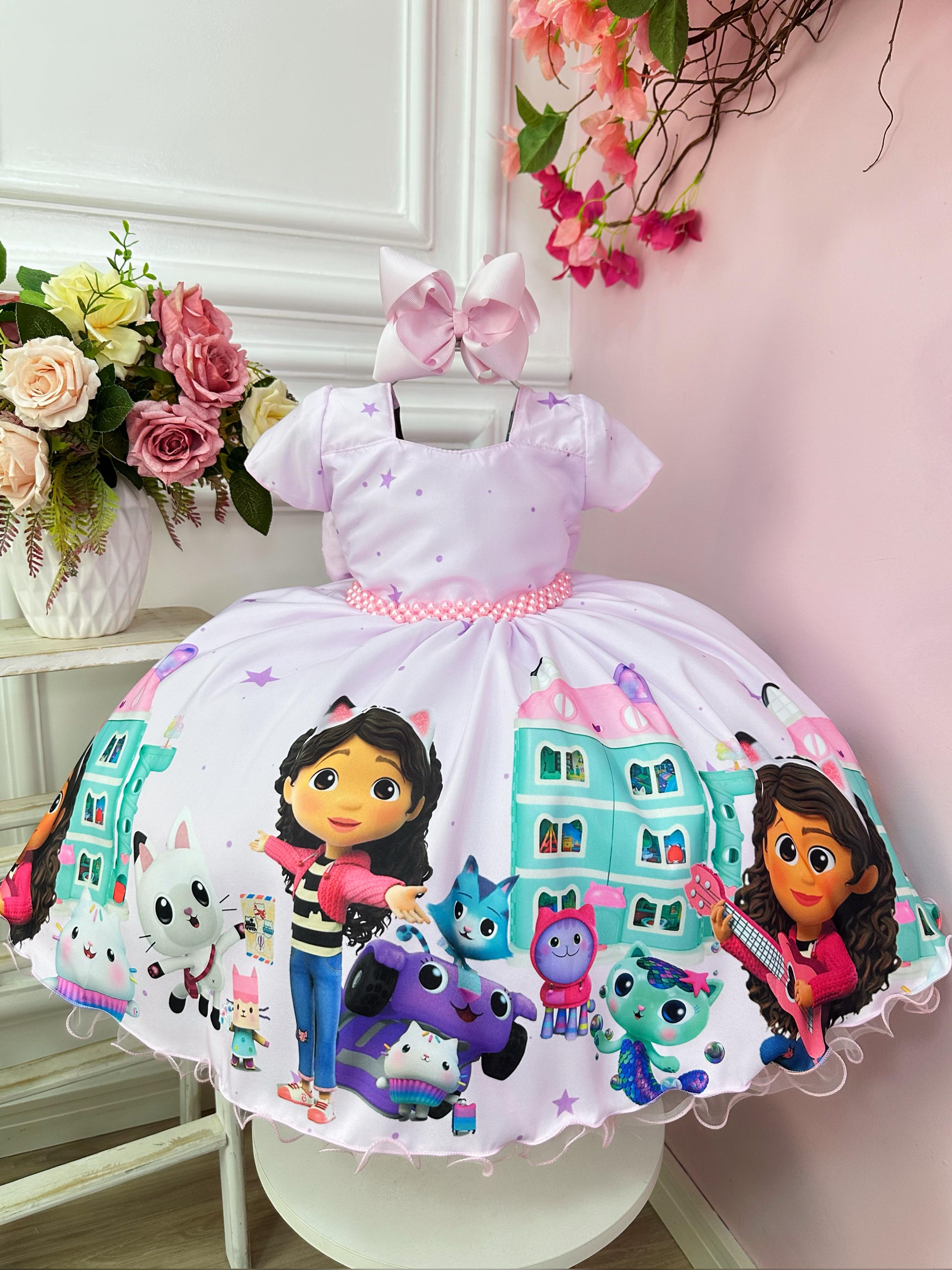 Vestido Infantil Casa Mágica da Gaby Lilás Festas