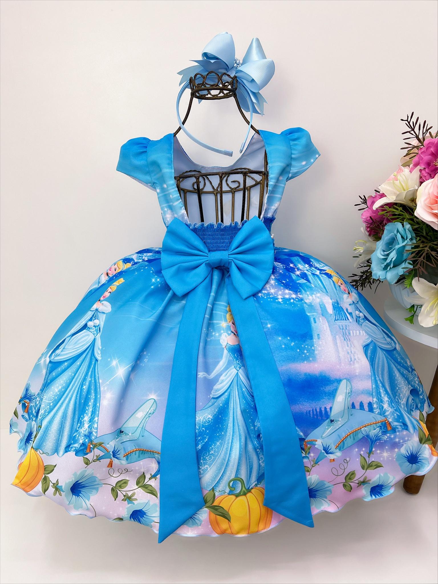 Vestido Infantil Princesa Cinderela Glitter Luxo Festa - Rosa Charmosa  Atacado