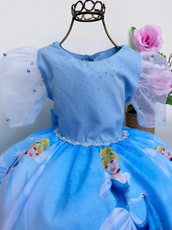 Vestido Infantil Cinderela Azul Brilho Festas Princesa - Lig Lig - Vestido  Infantil - Magazine Luiza