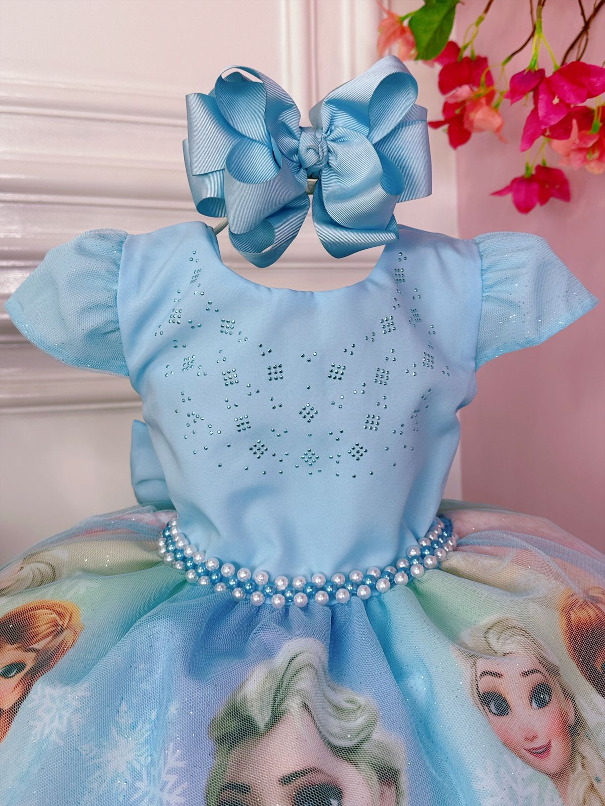 Vestido infantil tema Frozen - Elsa e Anna