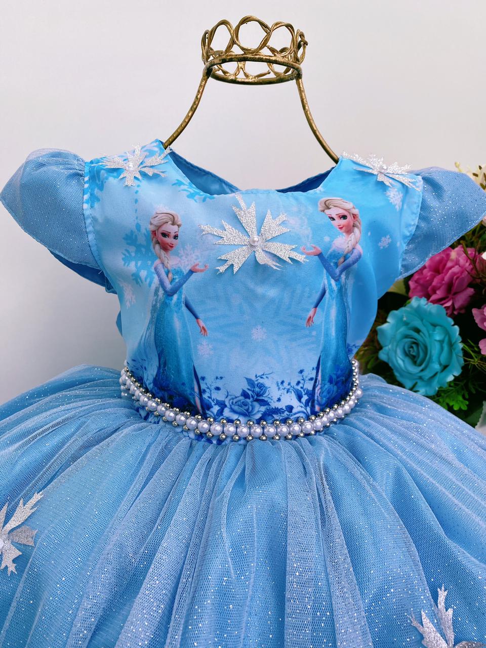 Vestido Infantil Frozen Princesa Aplique Gelo Festas - TEMATICOS - Vestido  Feminino - Magazine Luiza