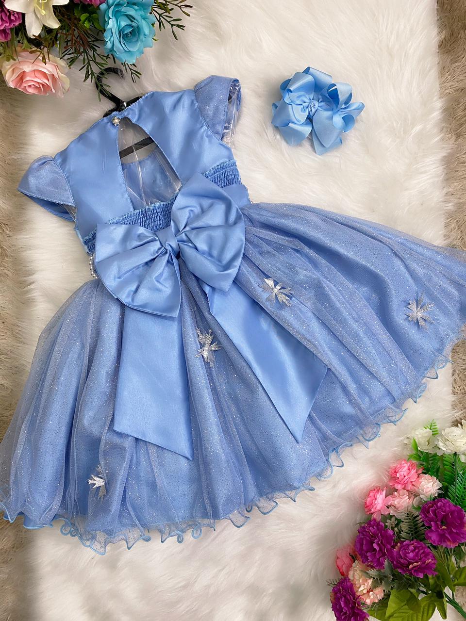 Vestido Infantil Frozen Princesa Aplique Gelo Festas - TEMATICOS - Vestido  Feminino - Magazine Luiza