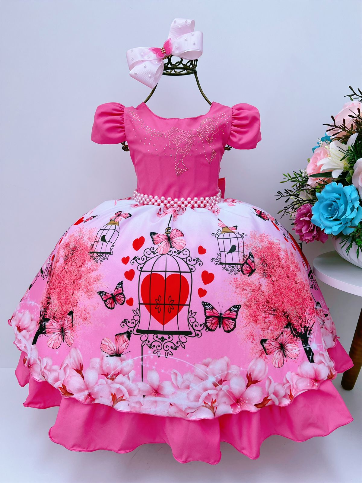 Vestido Infantil Jardim Encantado Com Borboletas