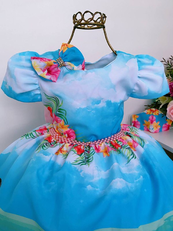Vestido moana de festa - tam 4 anos - pozinho mágico