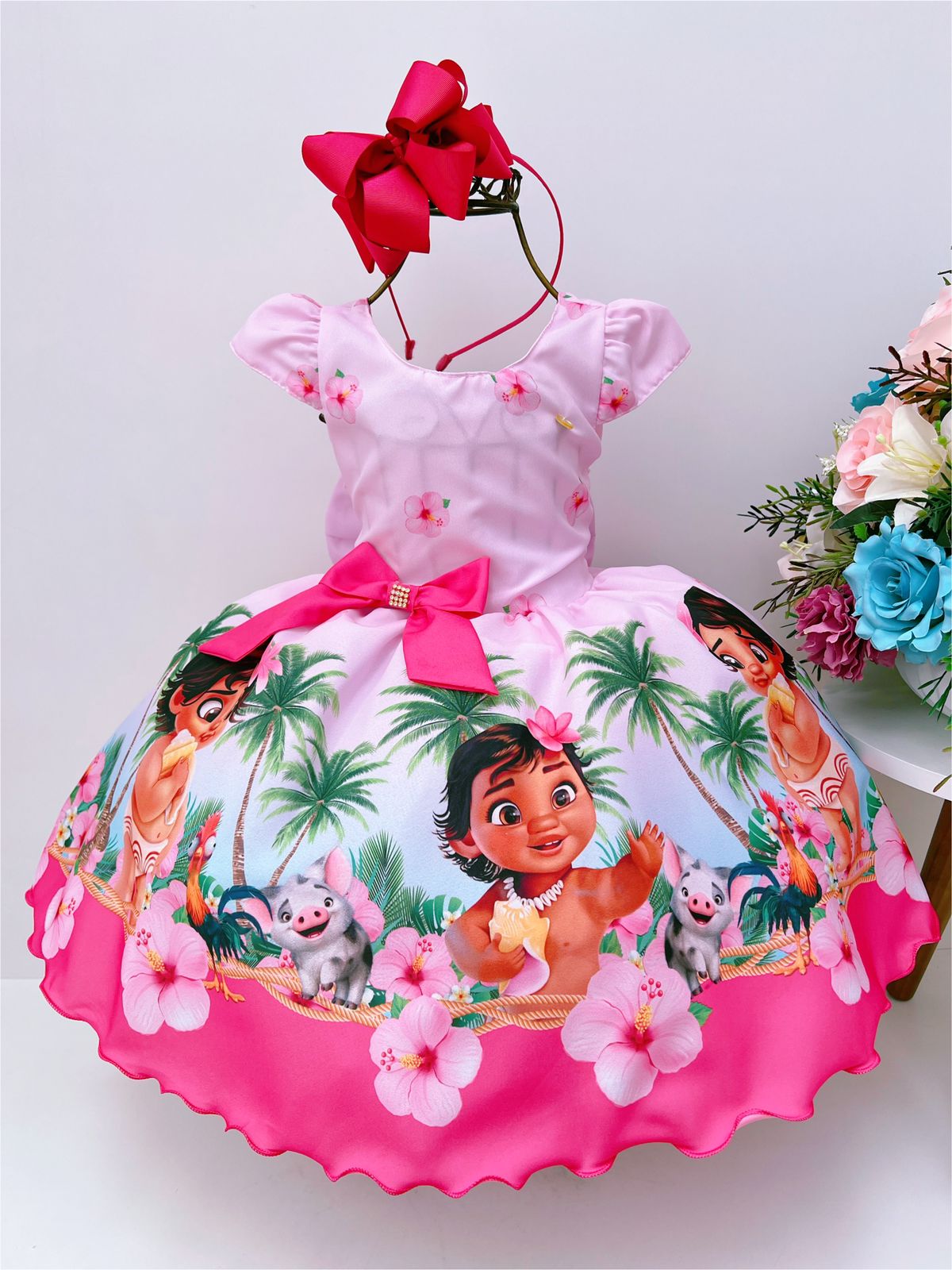 Vestido de Festa Tema Moana Baby- Infantil - Liminha Doce