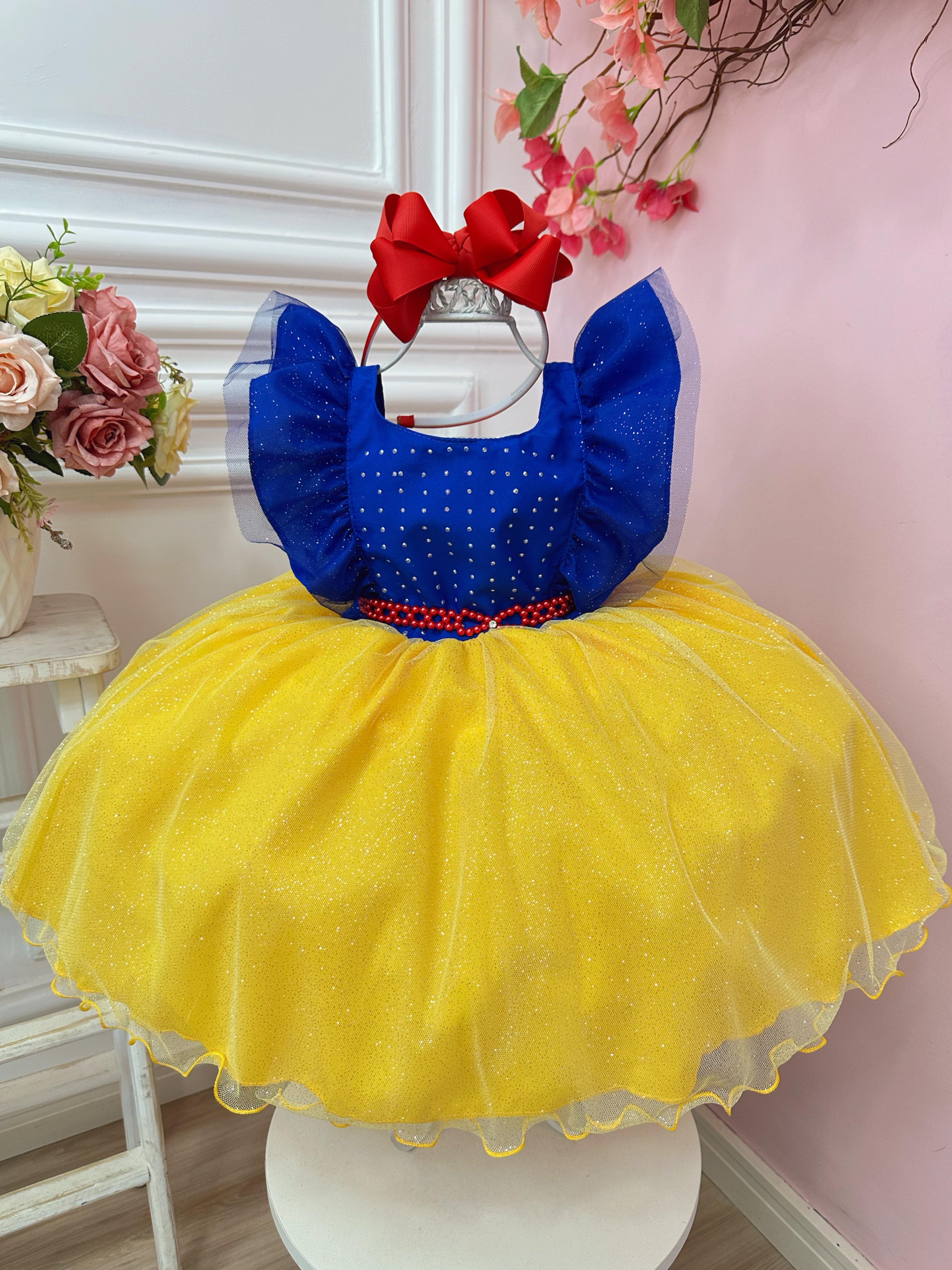 Vestido Infantil Princesa C/ Babados Strass