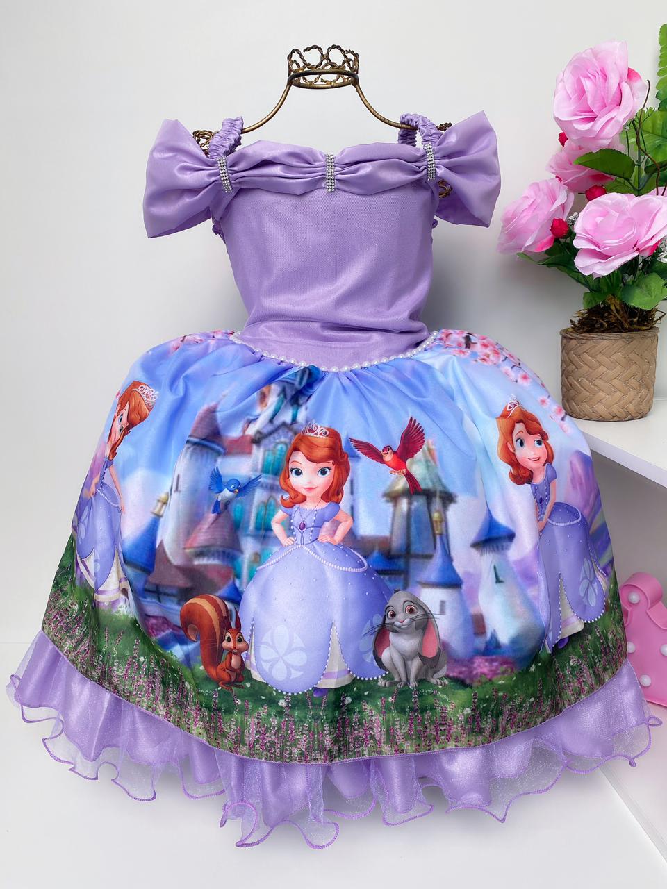 Fantasia Infantil Princesa Sofia Vestido Clássico Luxo - Shop Macrozao