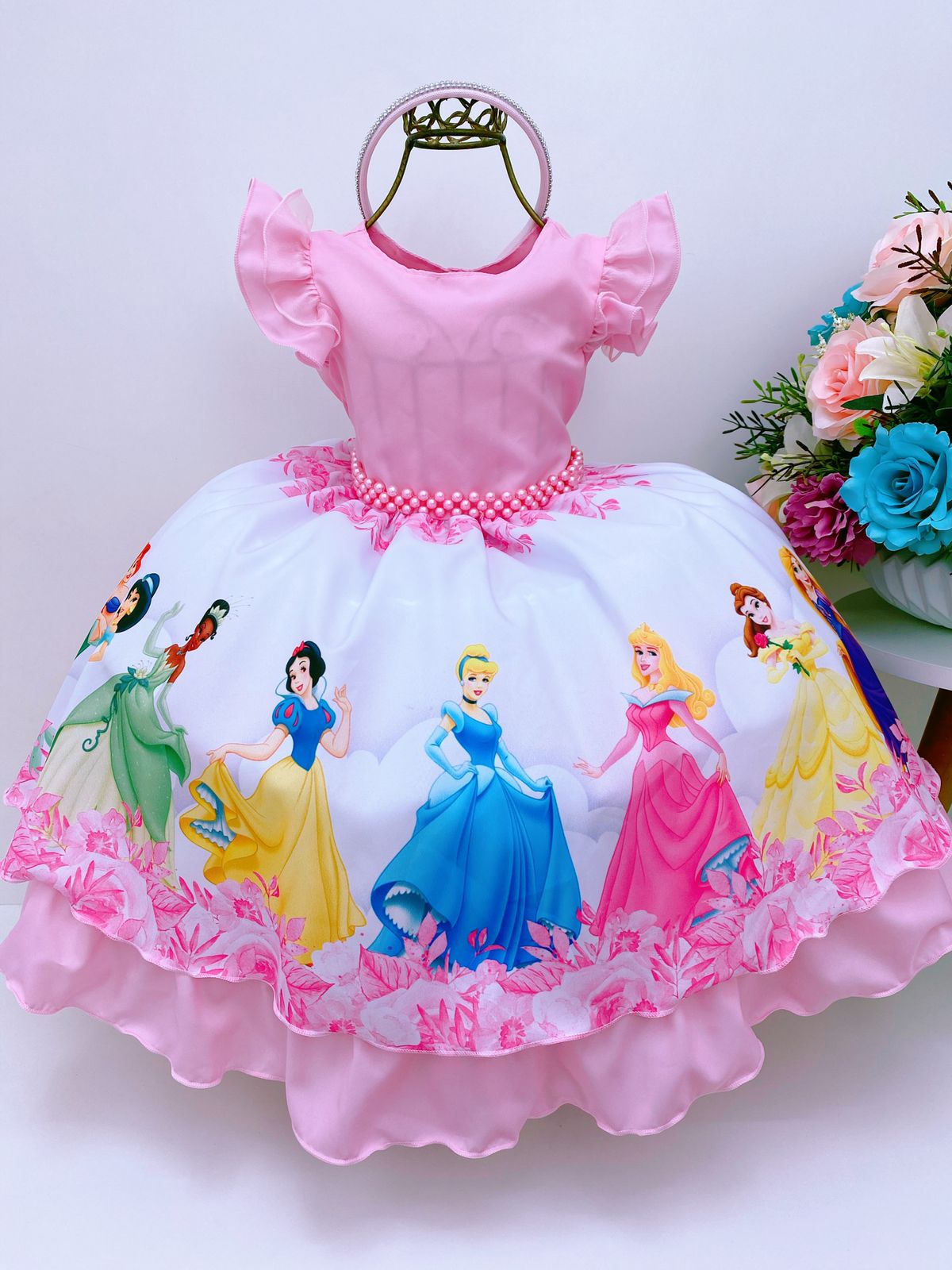 Vestido Infantil Azul Bebê Princesa Festa Luxo Aniversário - Rosa Charmosa  Atacado