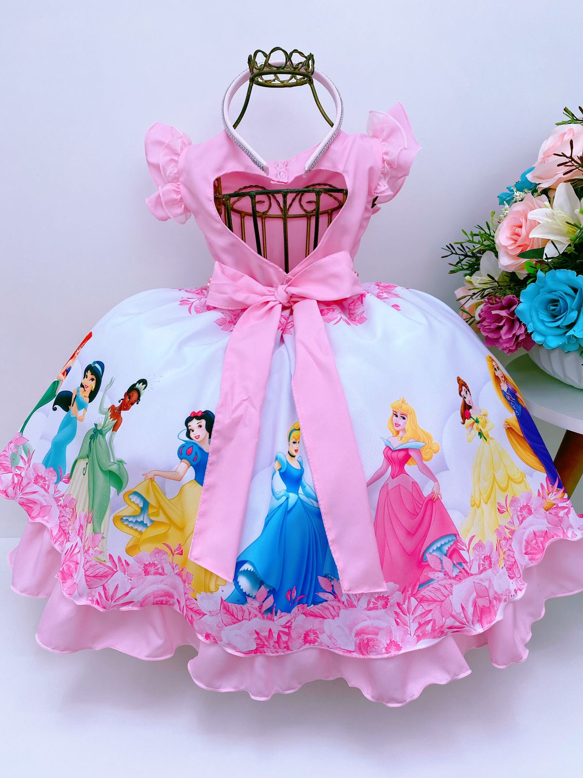 Vestido Infantil Tay Day Sereia Luxo Festa Princesa - Rosa Charmosa Atacado