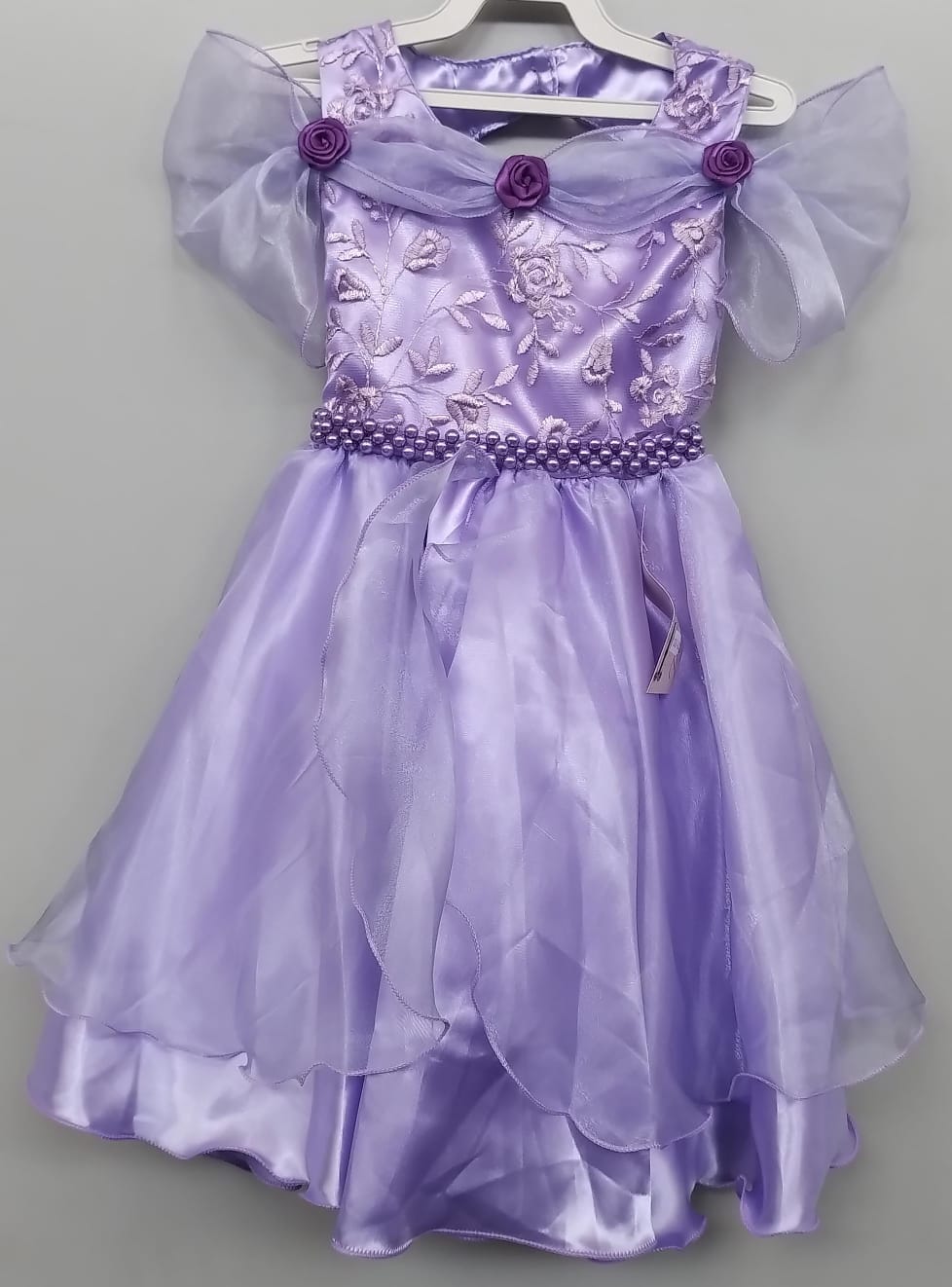 Vestido Infantil Princesa Sofia Rapunzel Ariel Lilás Rodado - Tio