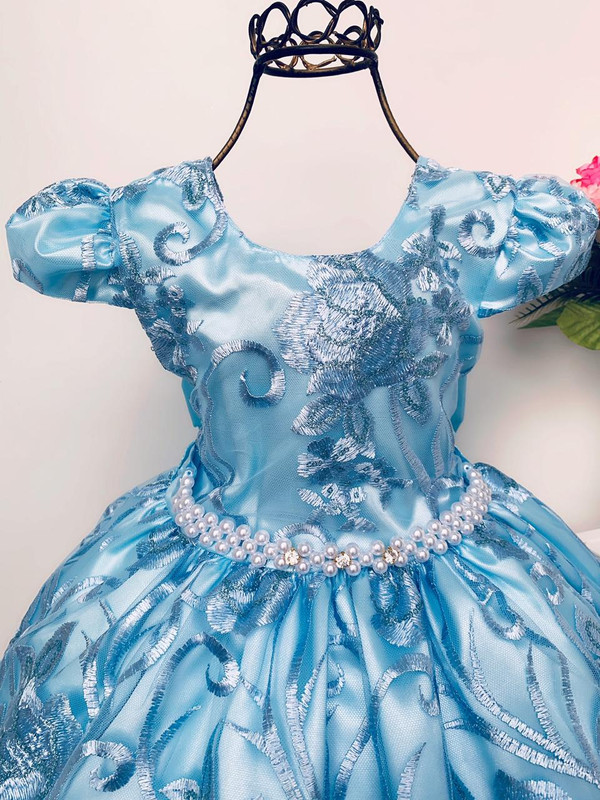 Vestido princesa Azul bebê