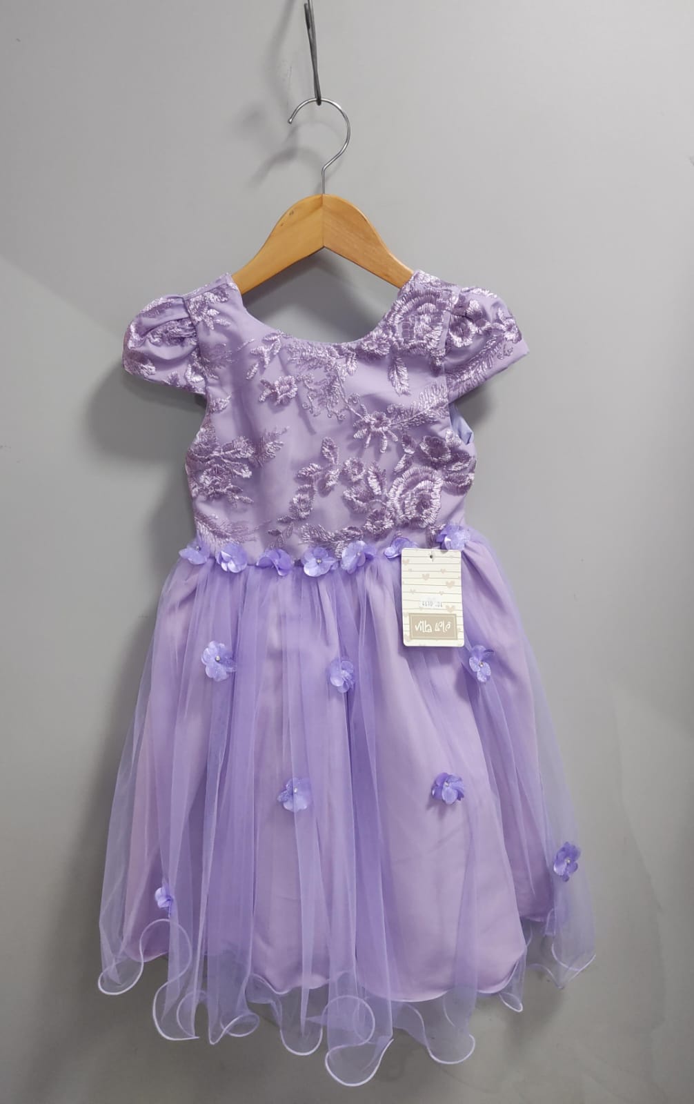Vestido Infantil Lilás Jardim Encantado Damas Com Renda