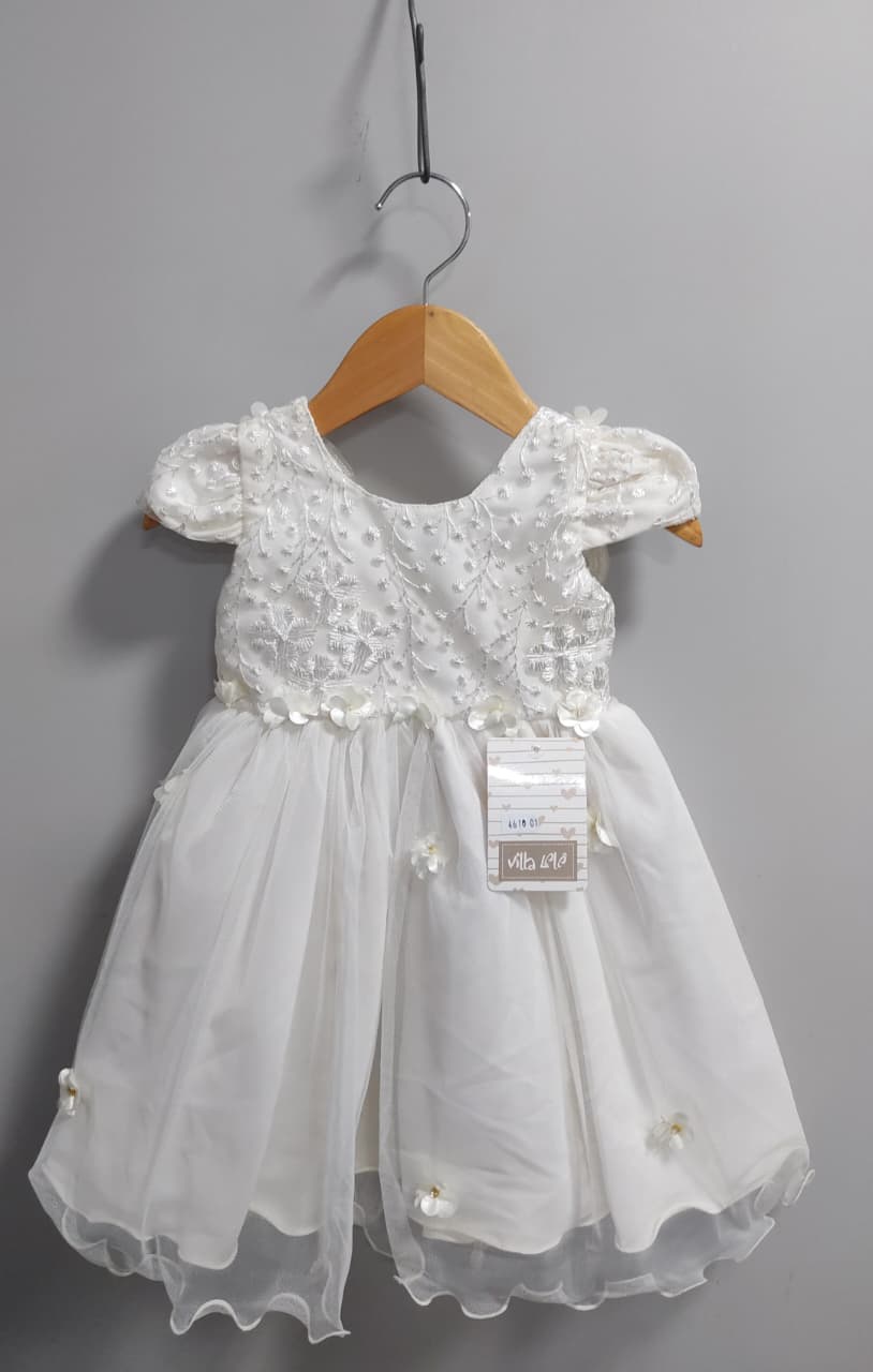 Vestido Infantil Marfim Jardim Encantado C/ Renda Festas