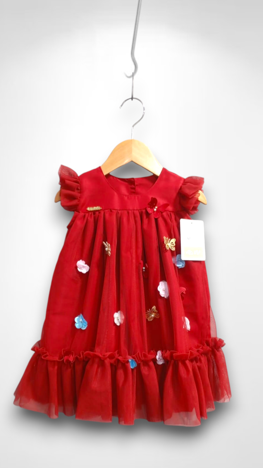 Vestido Infantil Vermelho Jardim Encantado Luxo