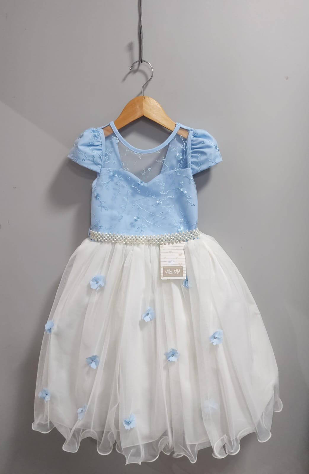 Vestido Infantil Azul Claro Saia Off Formatura Casamentos